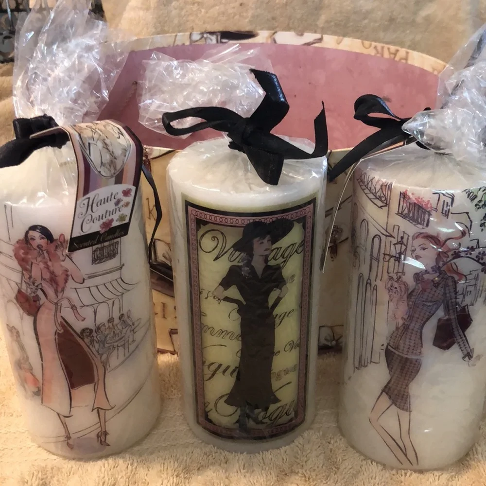 2005 Chad Barrett New York Style Hat Box w/4 Pillar, 3 Forms & 1 Votive Candles